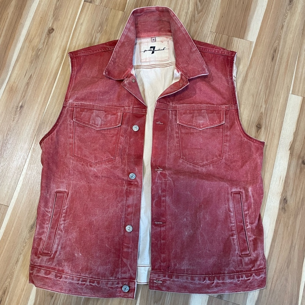 Rare 7 for All Mankind red denim vest